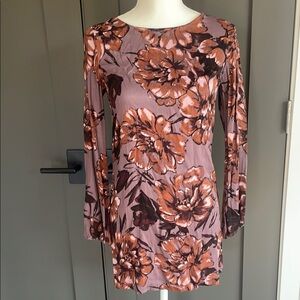 Leith Floral Long Sleeve Dress Size XS